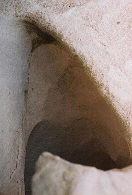 photograph of shape within weathered rock in Sardinia